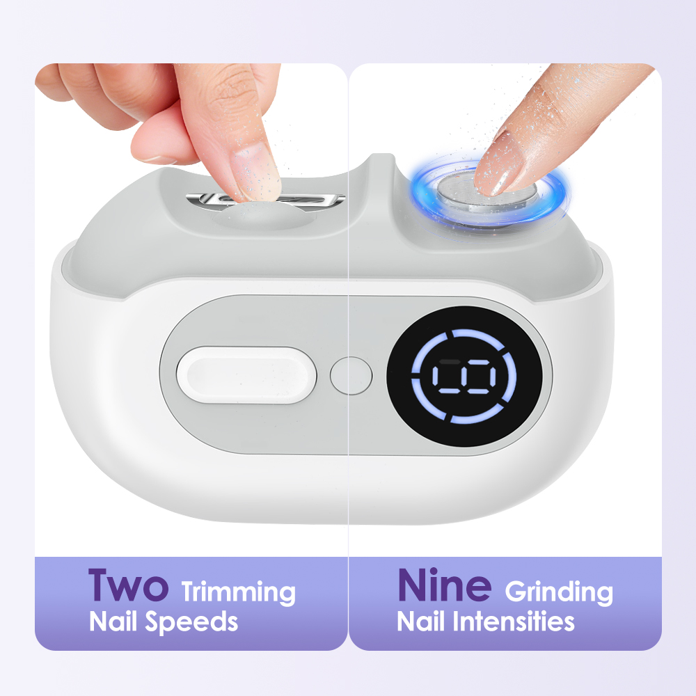 Uv Nail Lamp - Elektrische nagelknipper Automatische nageltrimmer-slijpmachine met polijst-LED-licht