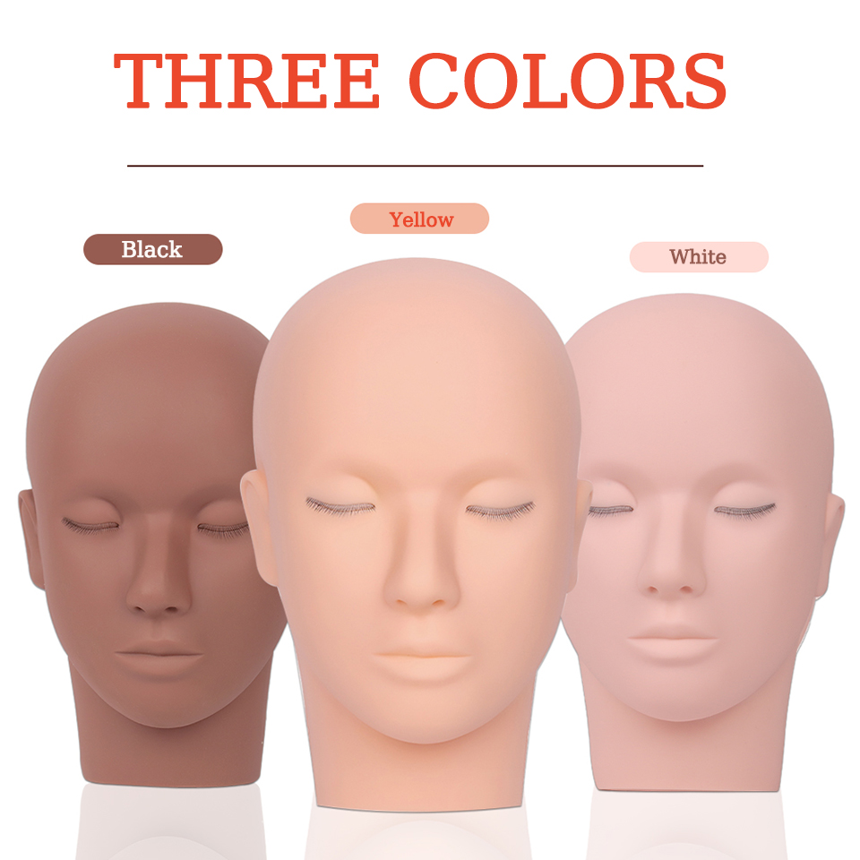 Beauty Makeup Academy - Wimperverlenging Oefenhoofd met 3 Lagen voor
