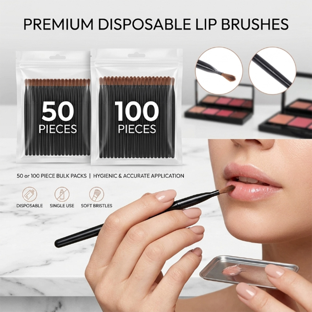 Beauty Makeup Background - 50/100 stuks wegwerp lippenborstelset lippenstiftglansstokjes applicator