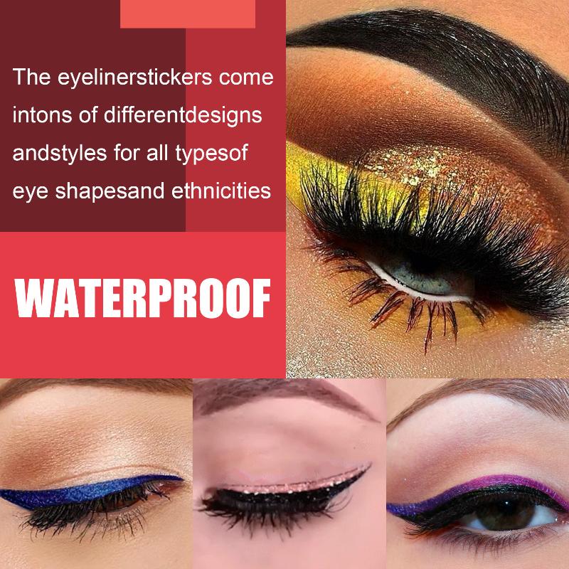 Beauty Makeup Look - Valse wimpers en eyeliner stickers set,
