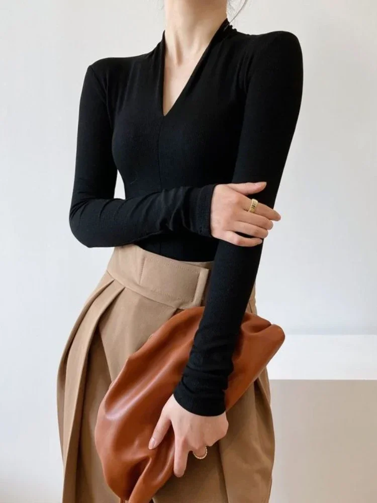 V-hals Slim Shirts Langarm Top - Beauty & Makeup Katia Di Paola recensie en prijs
