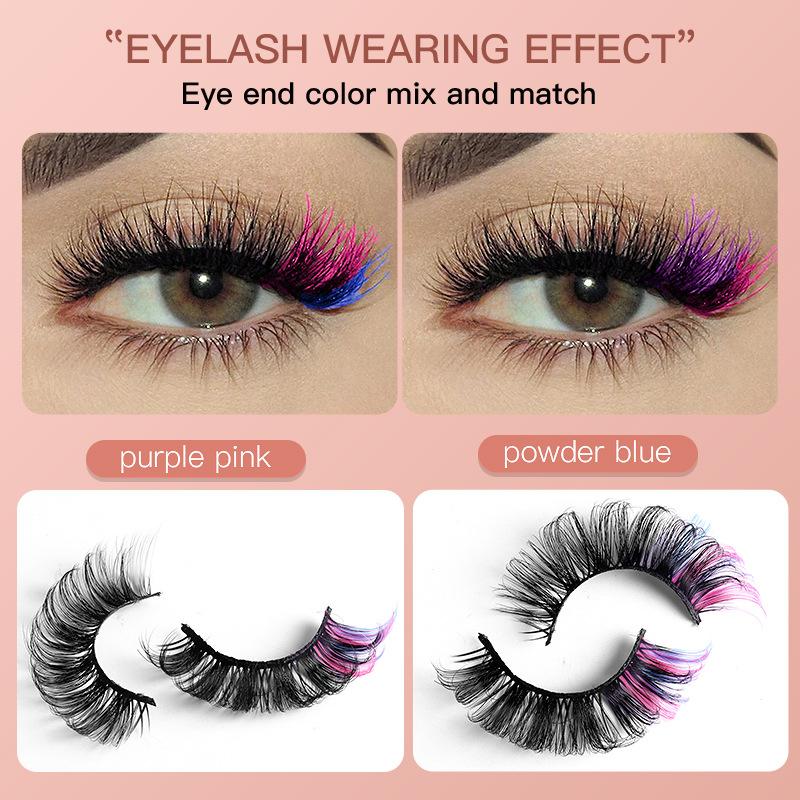 7 Paar Kleurrijke Nepwimpers 3 - False Eyelashes Natural recensie en prijs